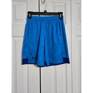 Under armour youth large boys blue athletic basketball shorts